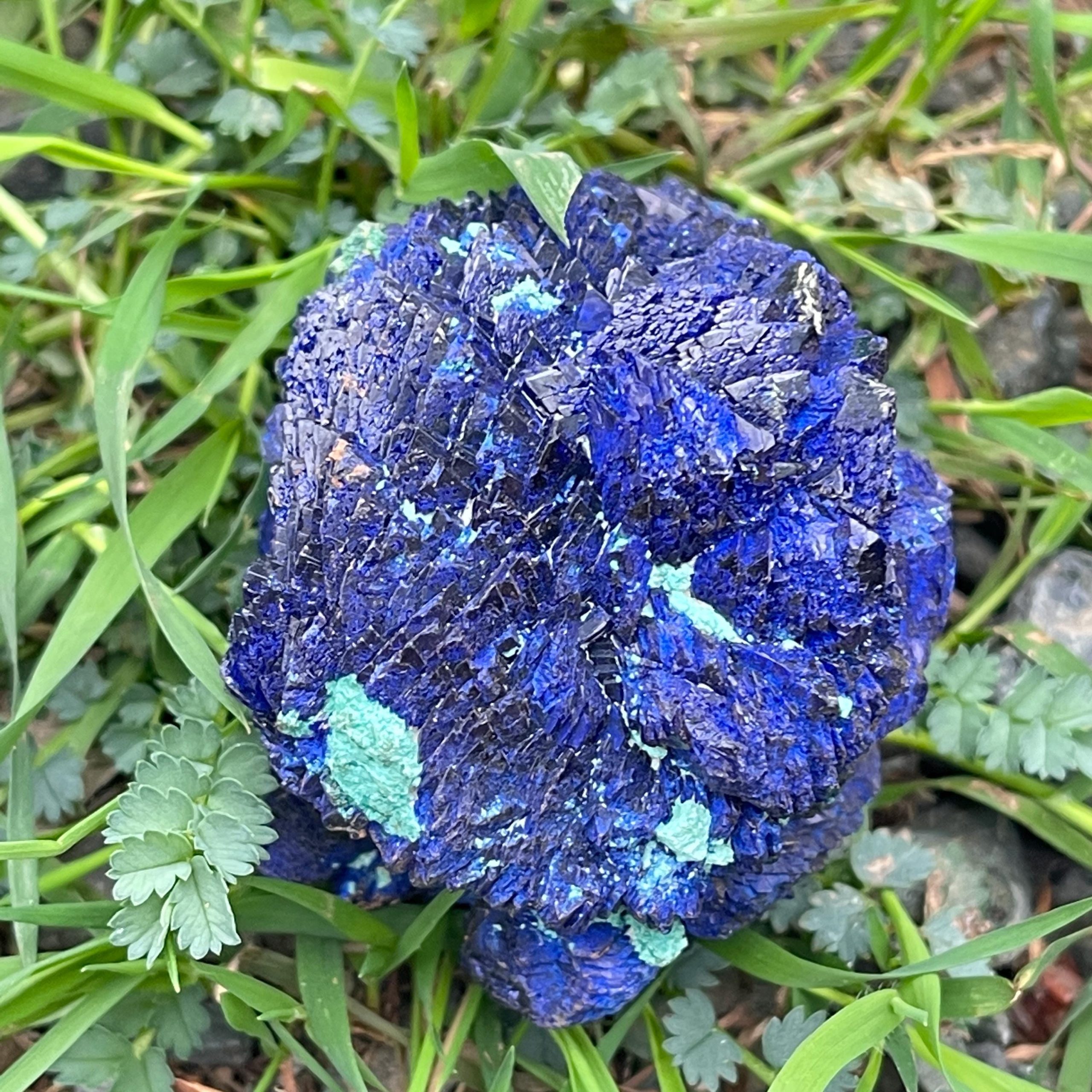 Vintage Azurite Malachite Crystal Rosette – Natural Gemstone Specimen - Image 3