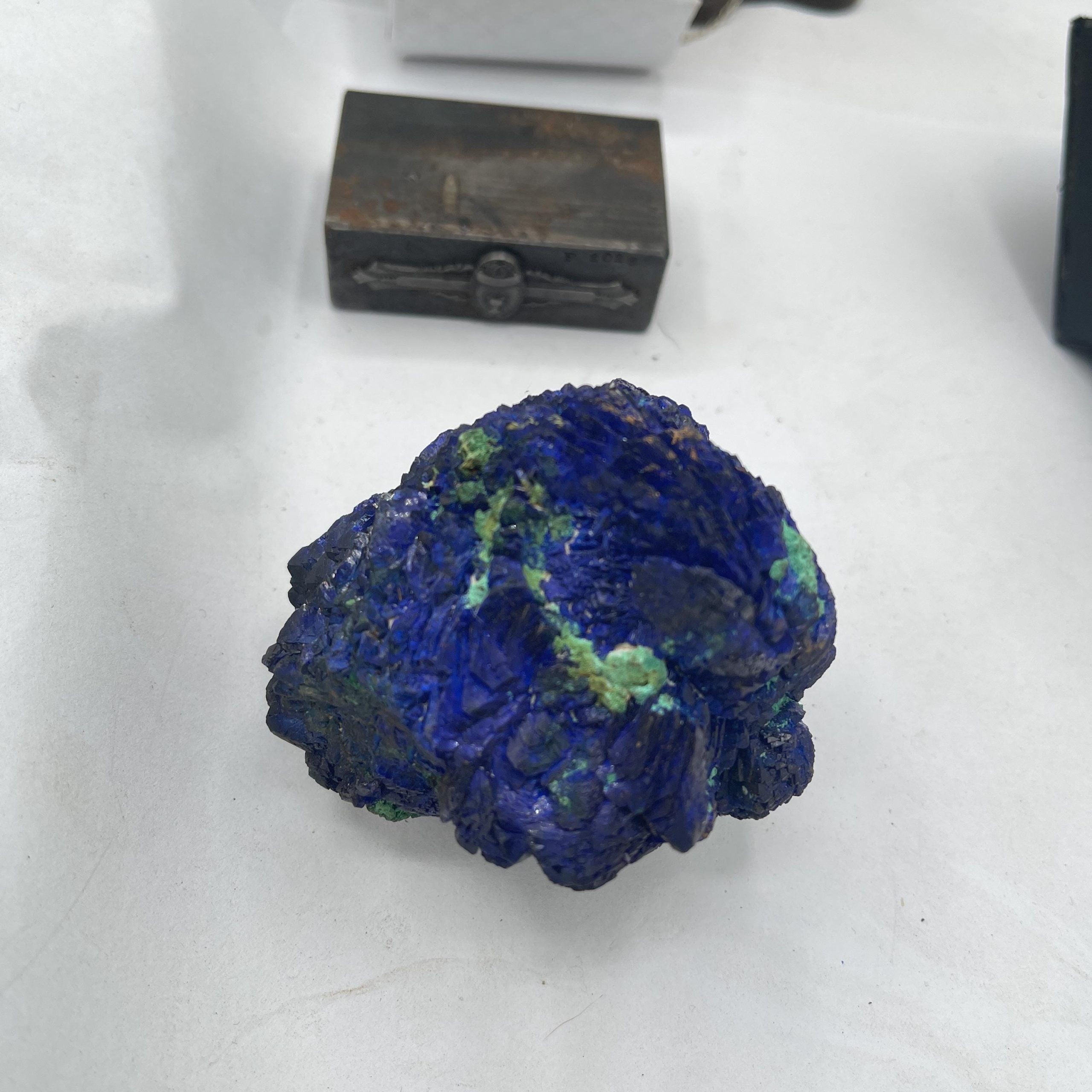 Vintage Azurite Malachite Crystal Rosette – Natural Gemstone Specimen - Image 9