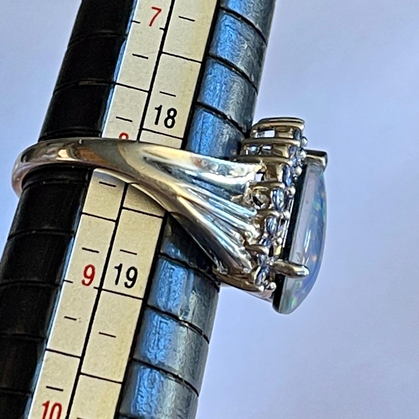 Opal tanzanite ring size 8 sterling silver ring - Image 5