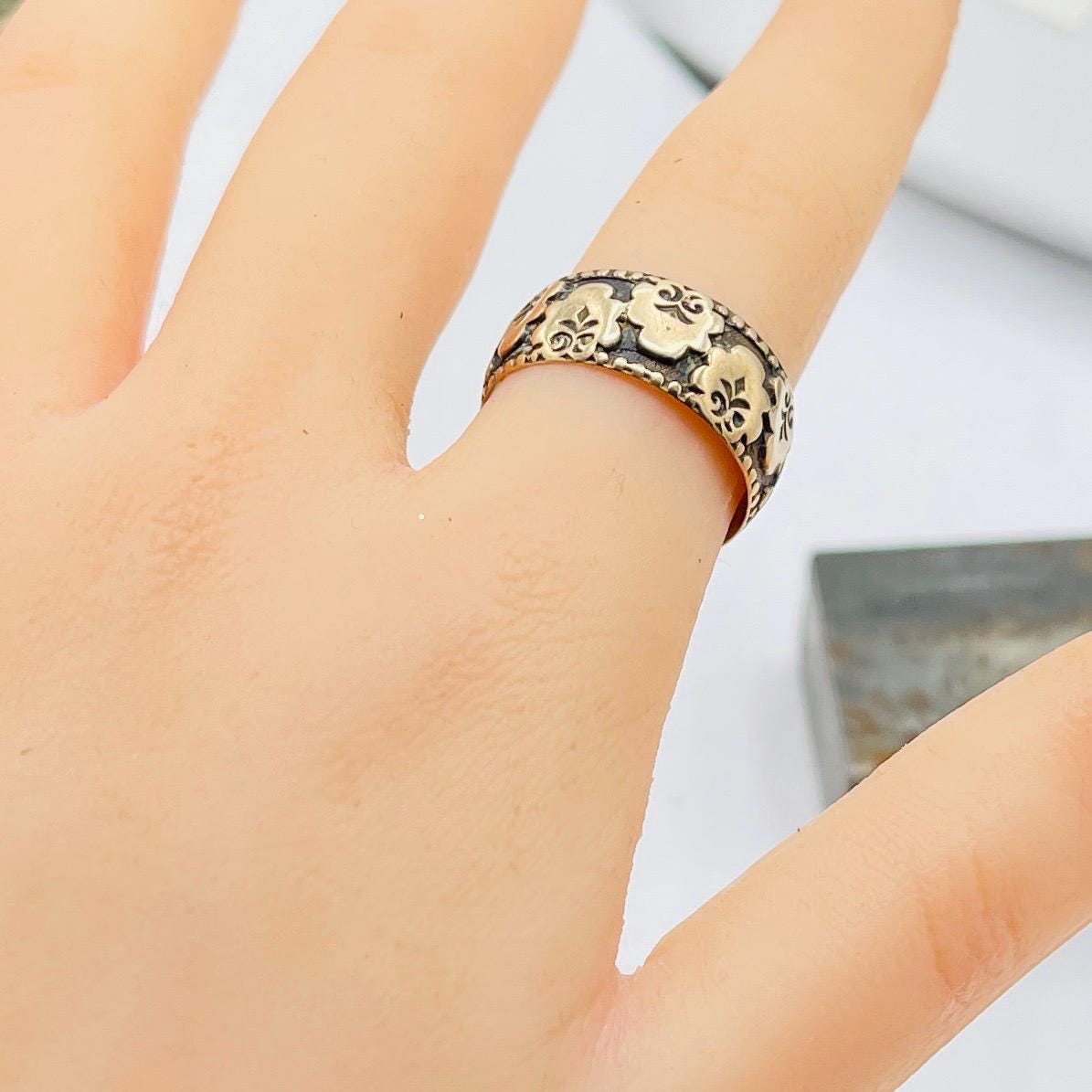 Victorian cigar band solid rose gold ring size 10 - Image 7