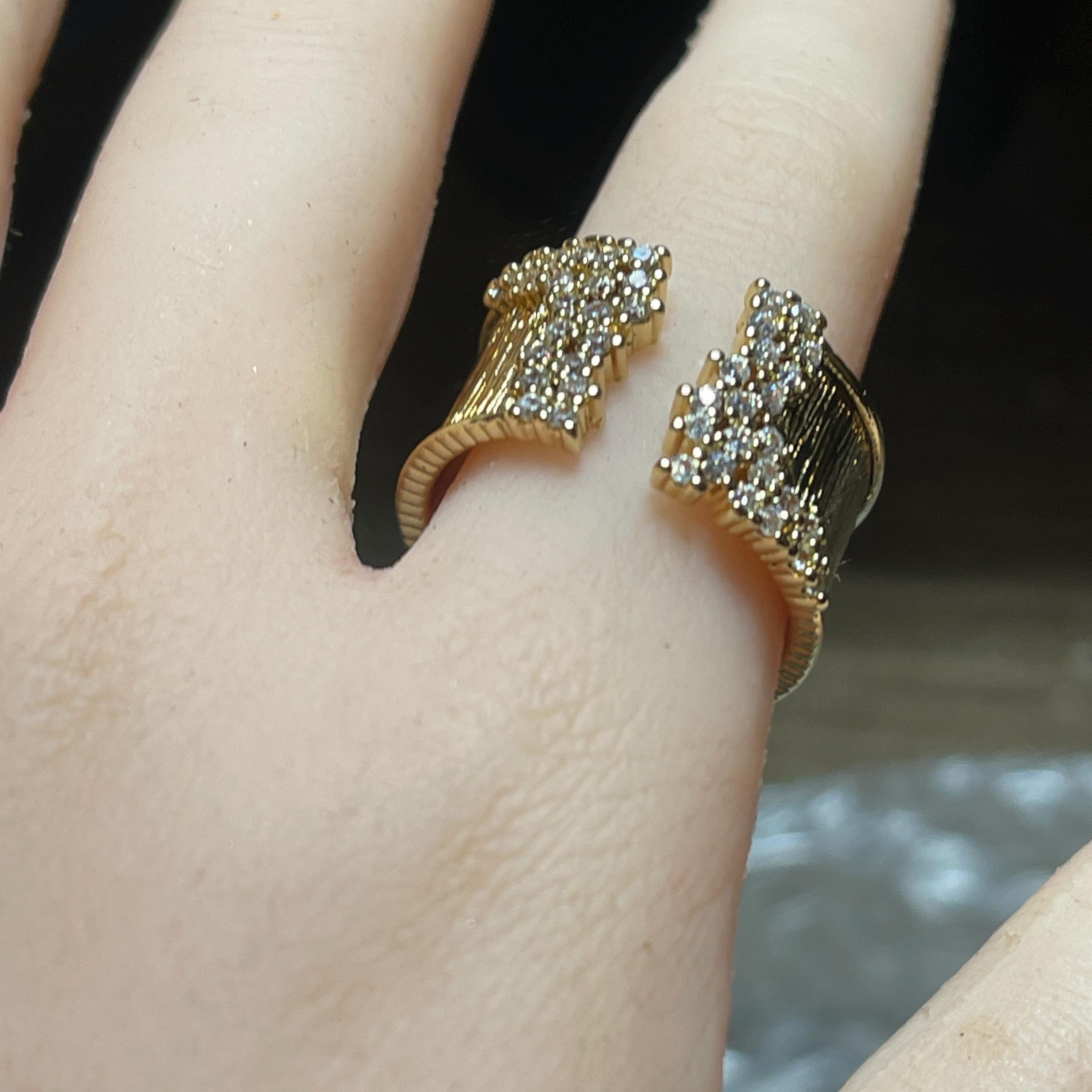 Vintage Luxury Ring, 18k Gold Vermeil, Simulated Diamond - Image 5