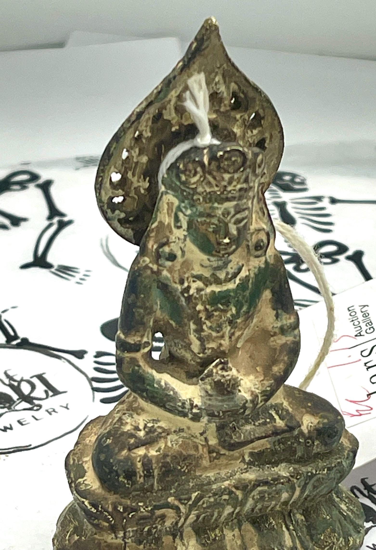 Antique rare bronze Amitayus real gold gilt Amitayus - Image 4