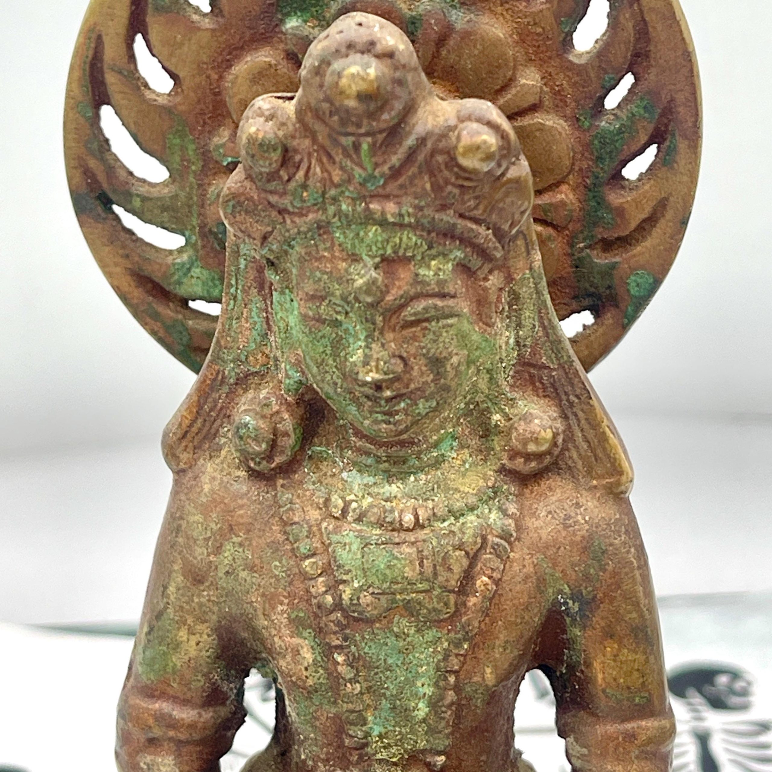 Antique bronze Amitayus seated Buddha gold gilt Amitayus - Image 9