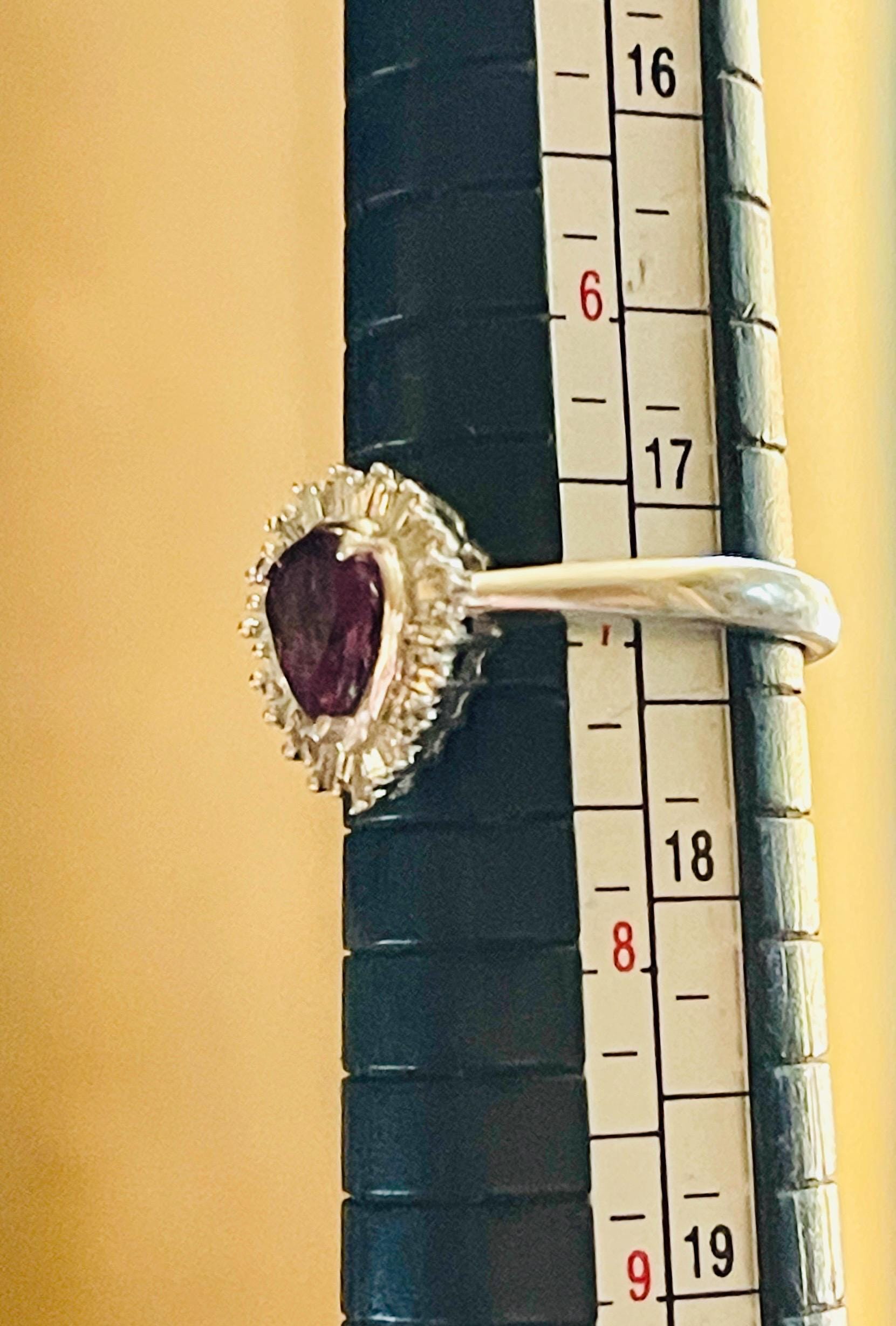 Natural white Diamonds Pink Sapphire Ring: Anniversary Ring, Size 7 - Image 6