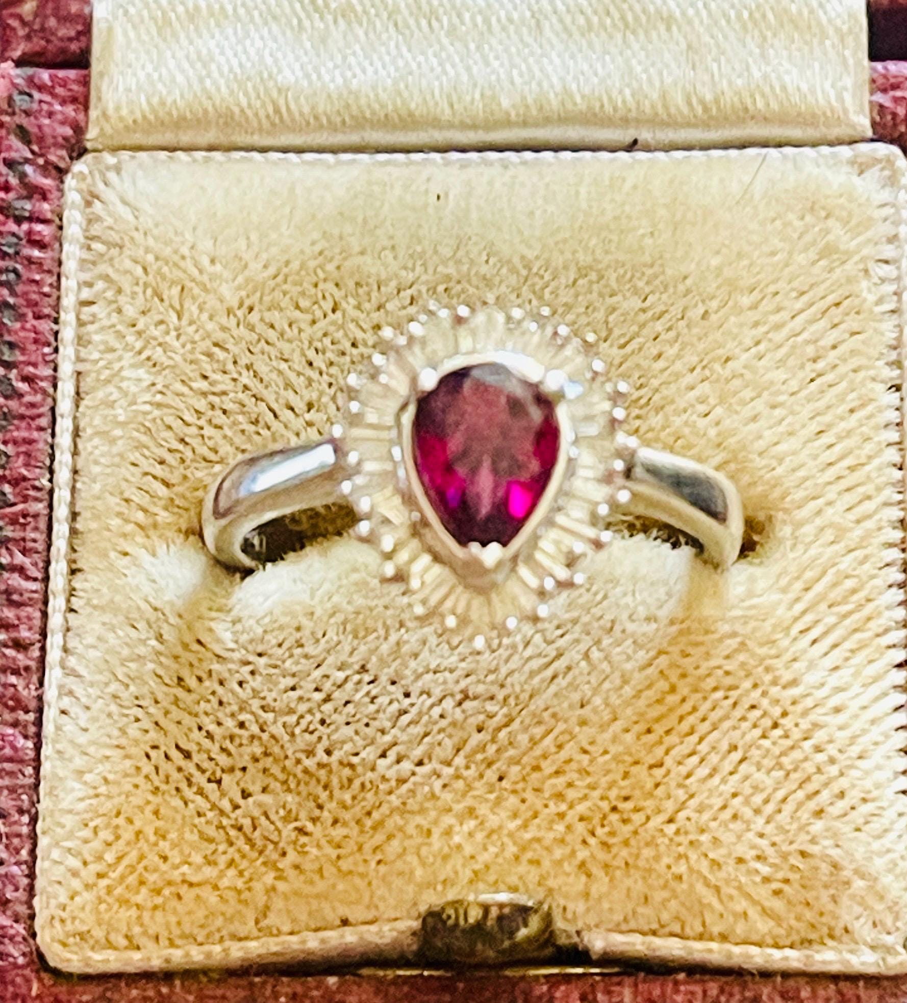 Natural white Diamonds Pink Sapphire Ring: Anniversary Ring, Size 7 - Image 9