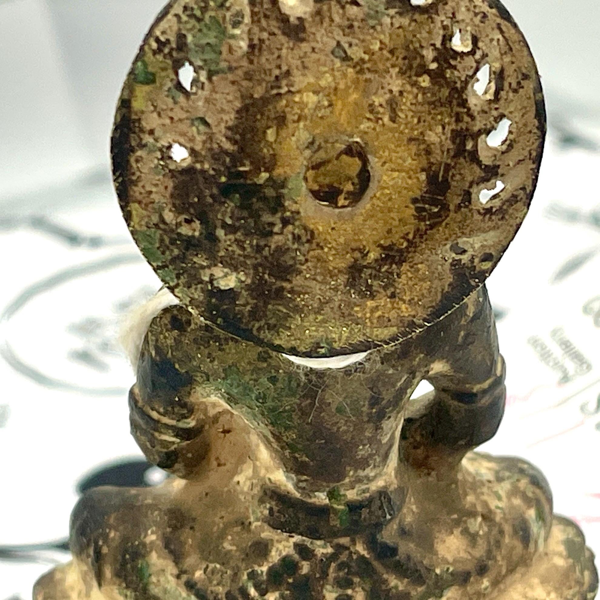 Antique rare bronze Amitayus real gold gilt Amitayus - Image 8