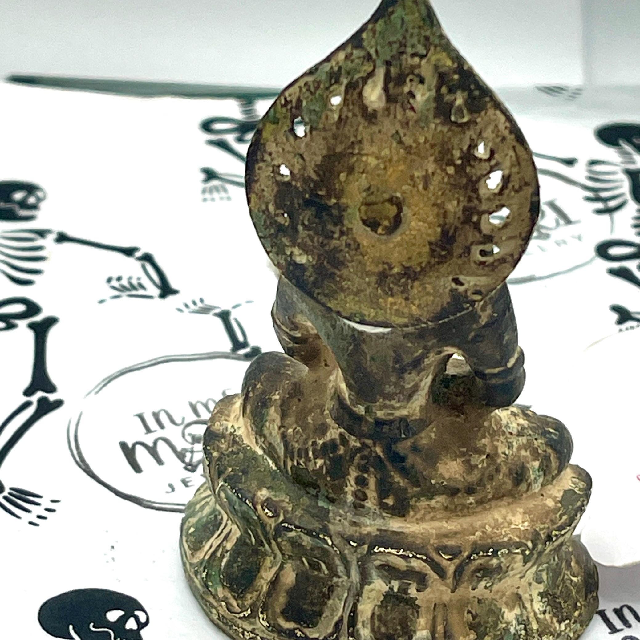 Antique rare bronze Amitayus real gold gilt Amitayus - Image 9