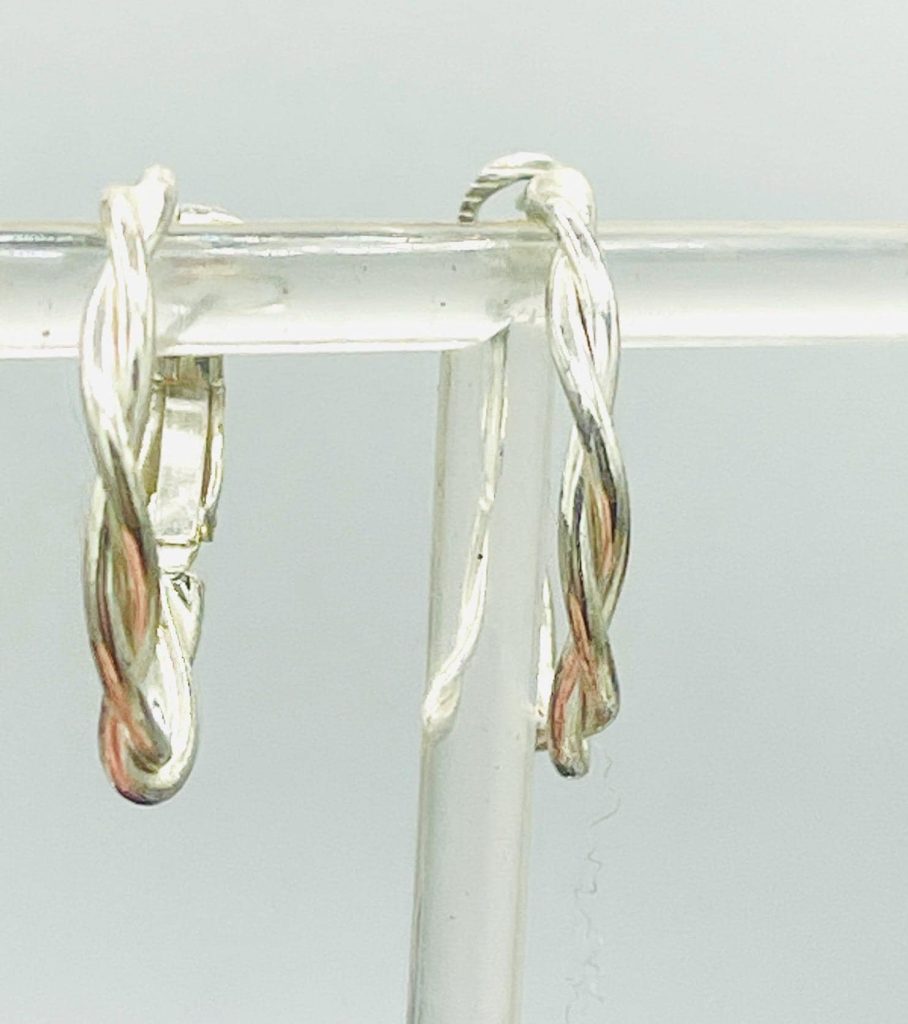 Twisted Sterling Silver Hoop Earrings: .925 Italy Silver, 2.5cm