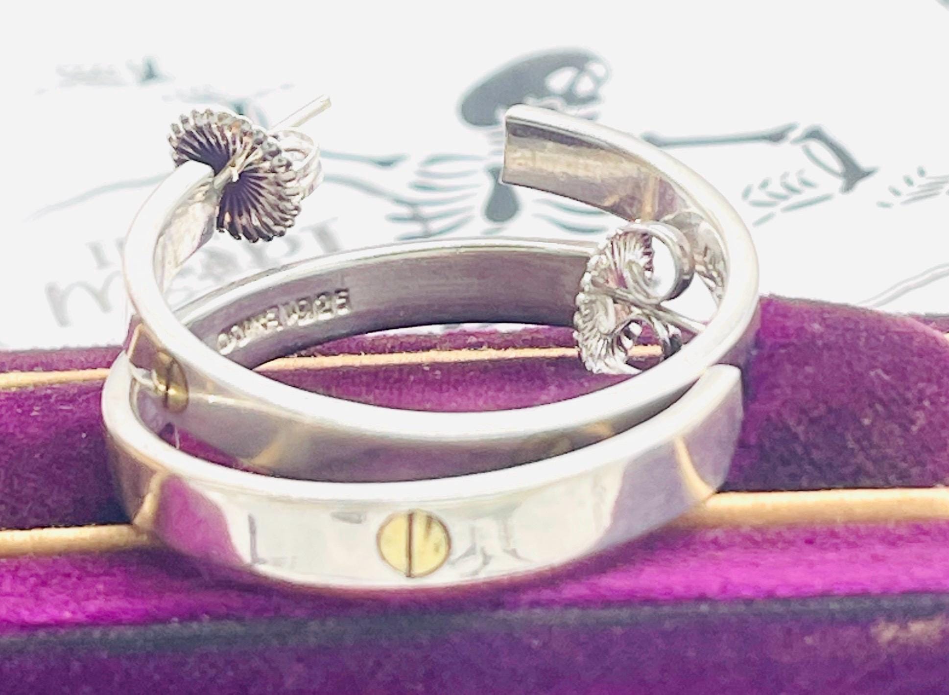 Solid Sterling Silver 18k gold Hoop Earrings: .925 Italy Silver, 3cm - Image 2