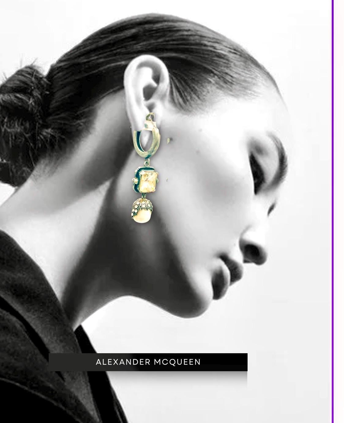 Alexander McQueen vintage crystal earrings- drop earrings - Image 2