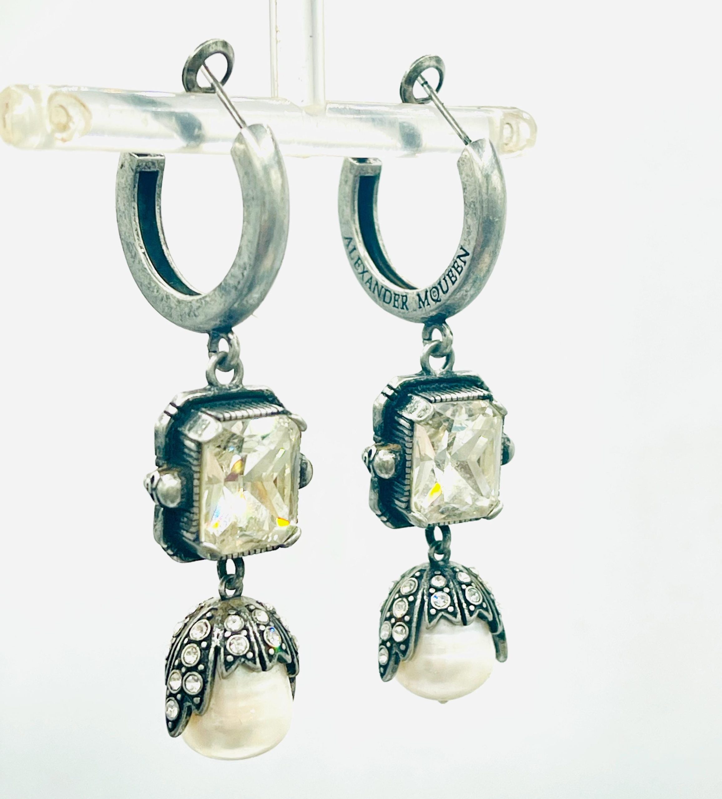 Alexander McQueen vintage crystal earrings- drop earrings - Image 9
