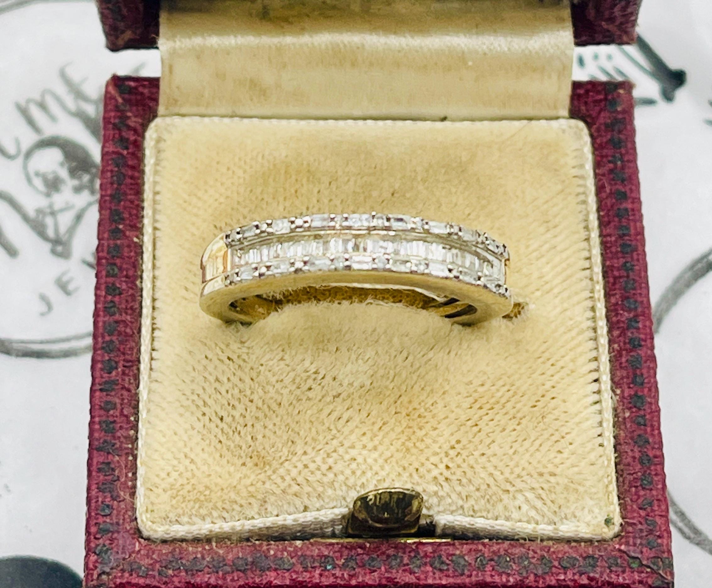 Wedding Band White Diamond Ring: gold natural diamond Size 7 - Image 7