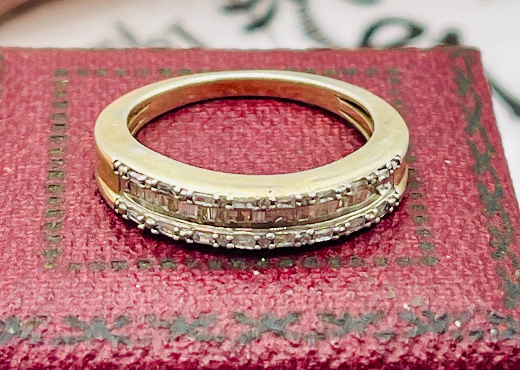 Wedding Band White Diamond Ring: gold natural diamond Size 7 - Image 8