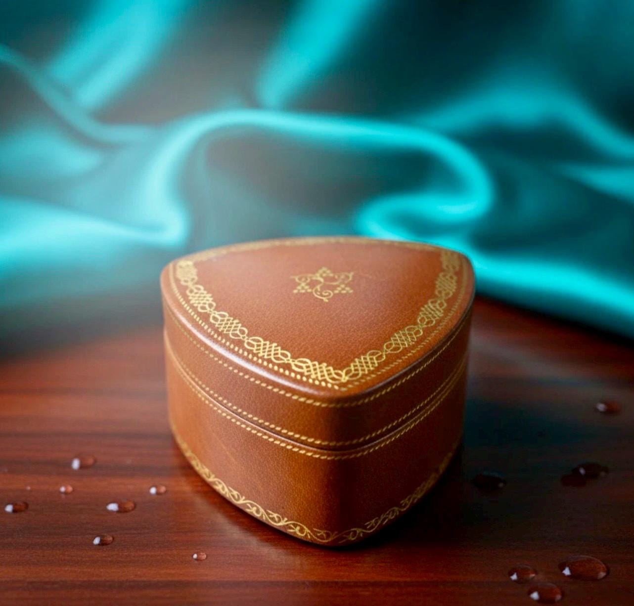 Antique Italian Leather Box: Vintage Jewelry Keepsake, Rustic Patina Decor