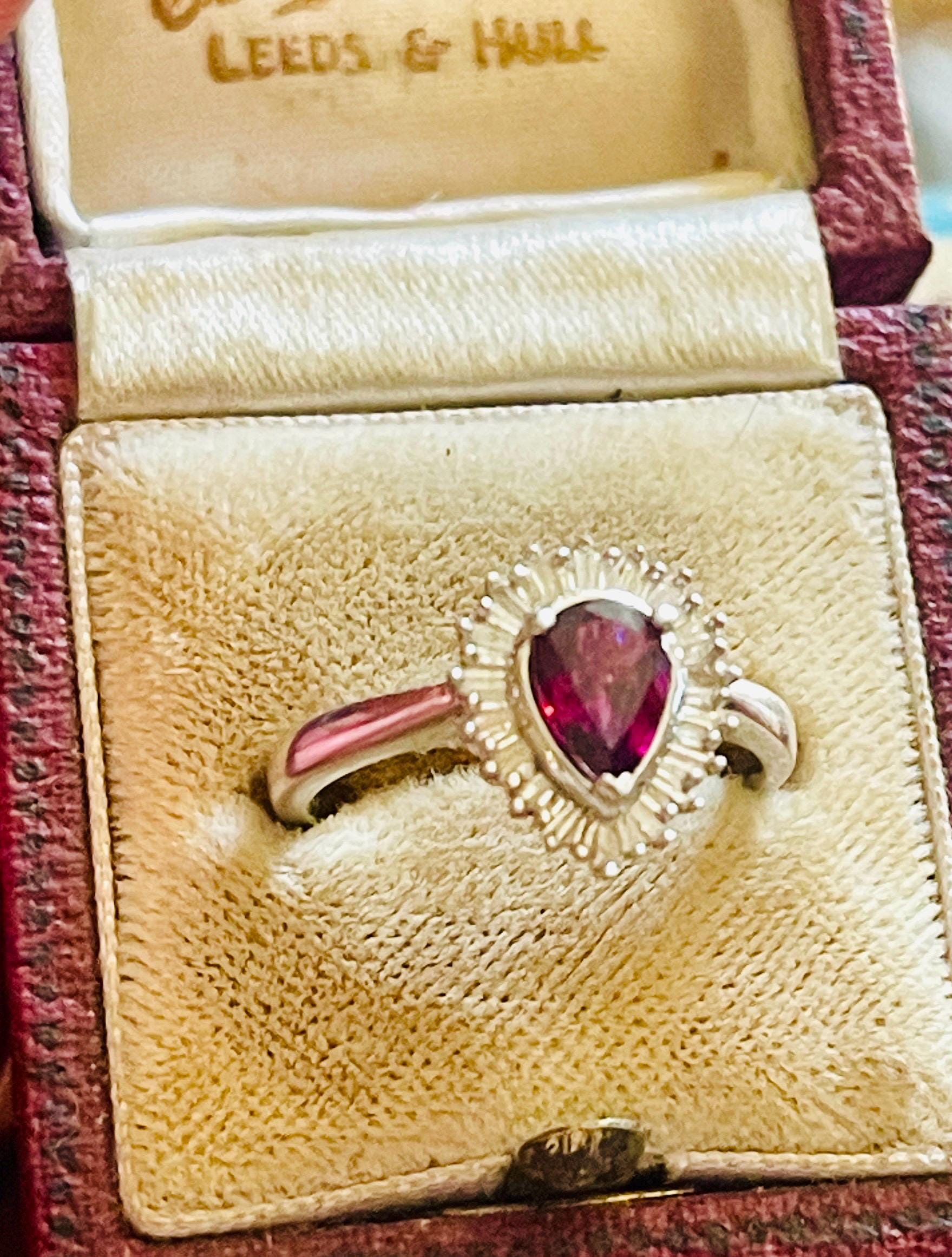 Natural white Diamonds Pink Sapphire Ring: Anniversary Ring, Size 7 - Image 2