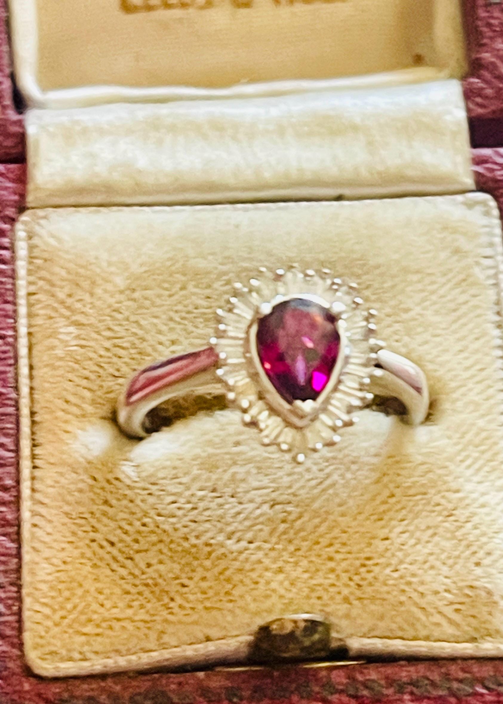 Natural white Diamonds Pink Sapphire Ring: Anniversary Ring, Size 7 - Image 3
