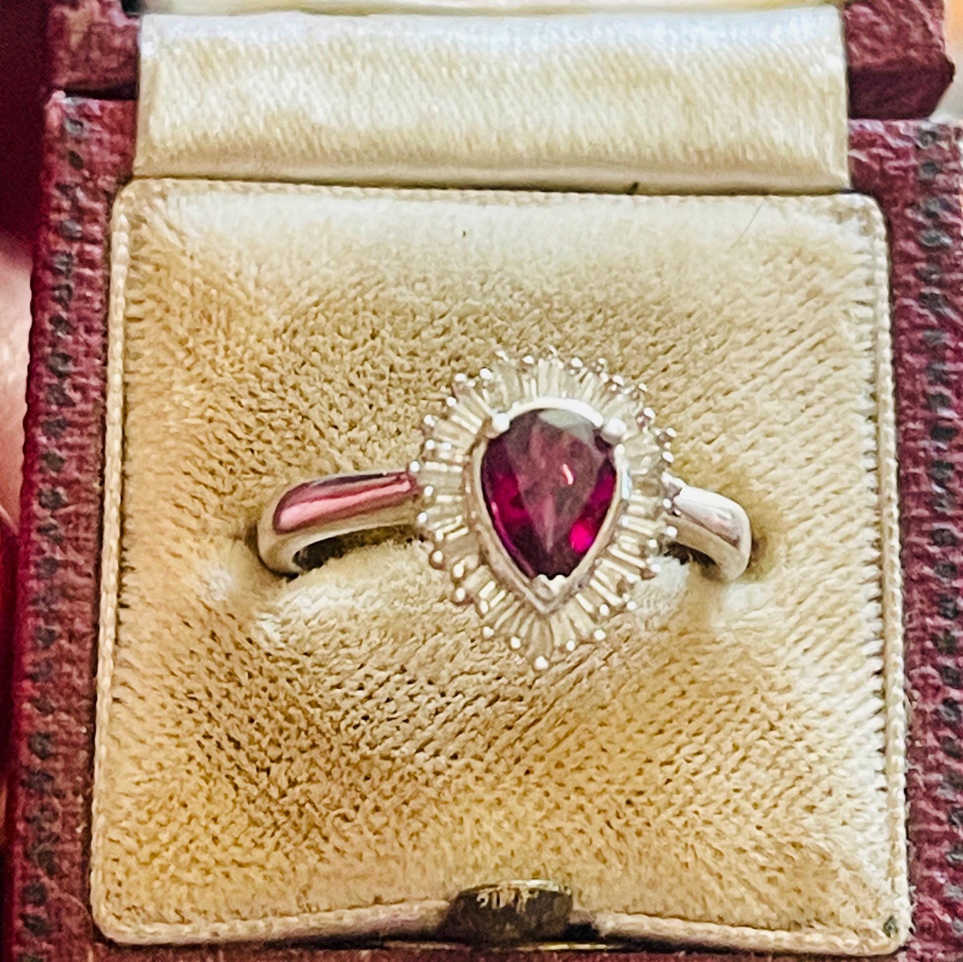 Natural white Diamonds Pink Sapphire Ring: Anniversary Ring, Size 7 - Image 7