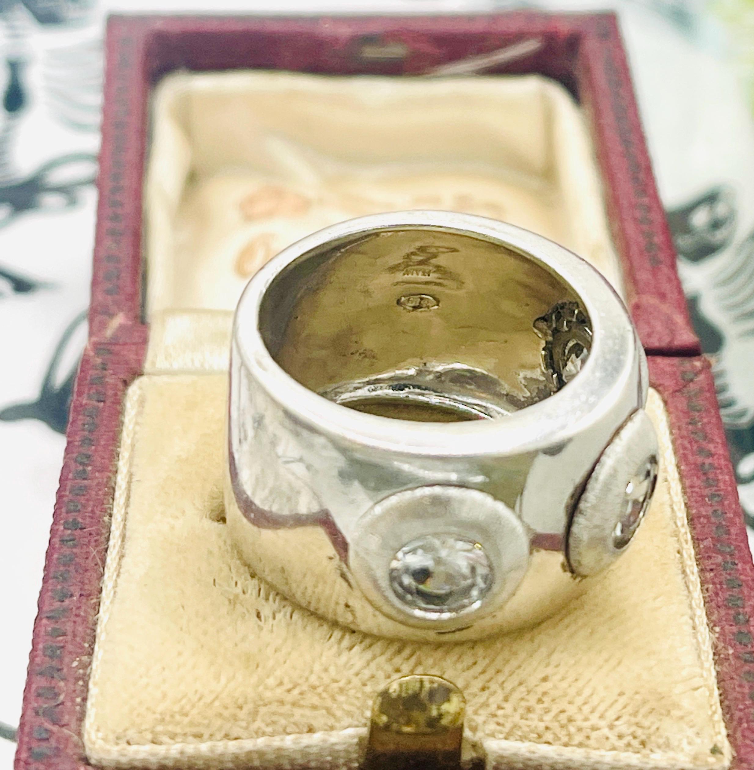 Sterling Silver Unique Thick Band, Size 7.5 Ring - Image 2