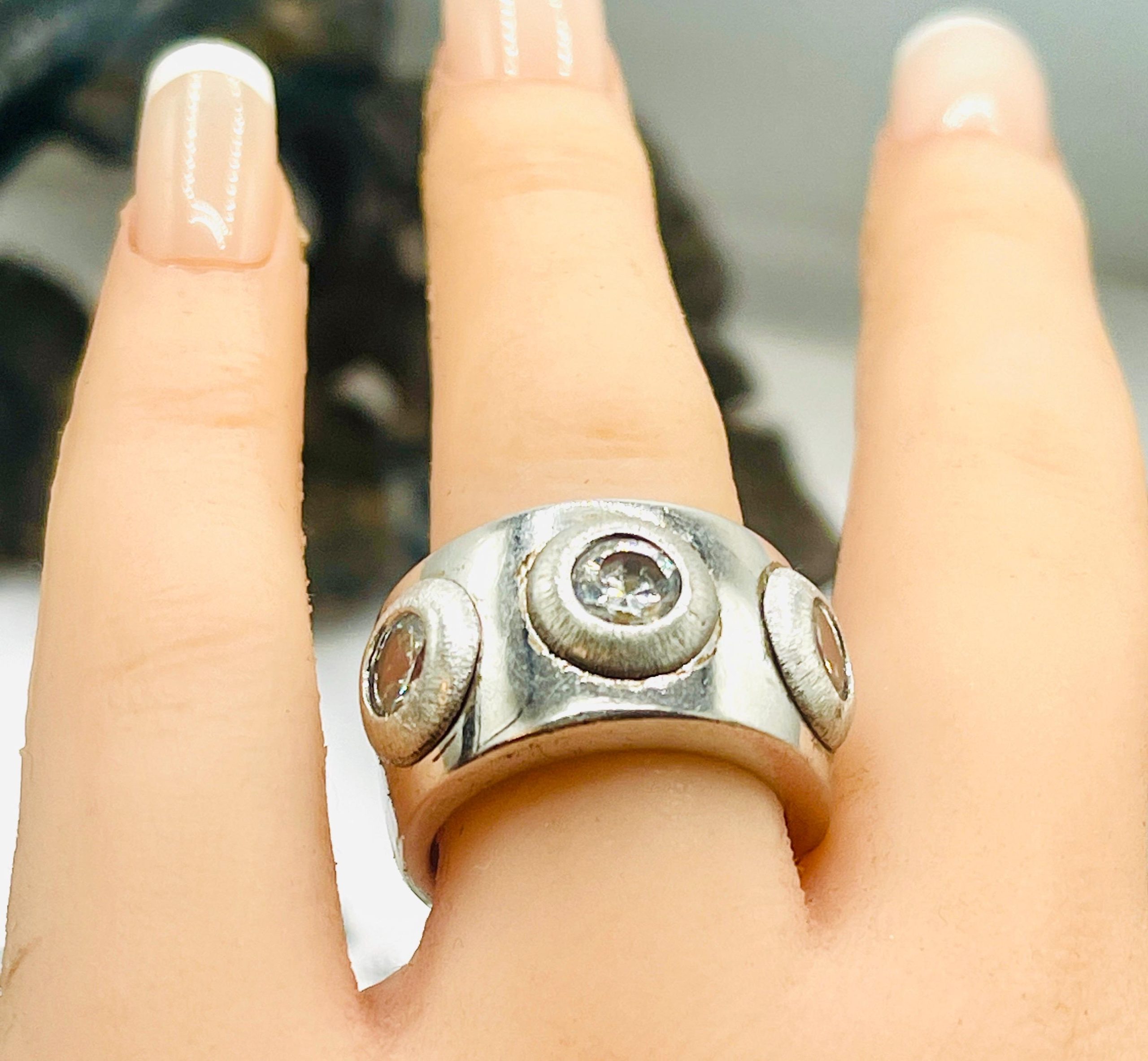 Sterling Silver Unique Thick Band, Size 7.5 Ring - Image 6