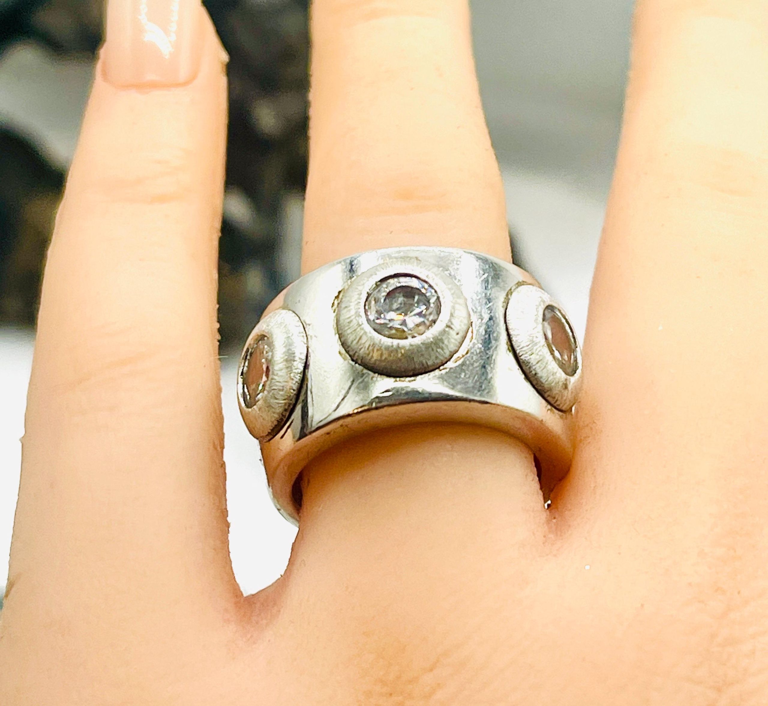 Sterling Silver Unique Thick Band, Size 7.5 Ring - Image 9