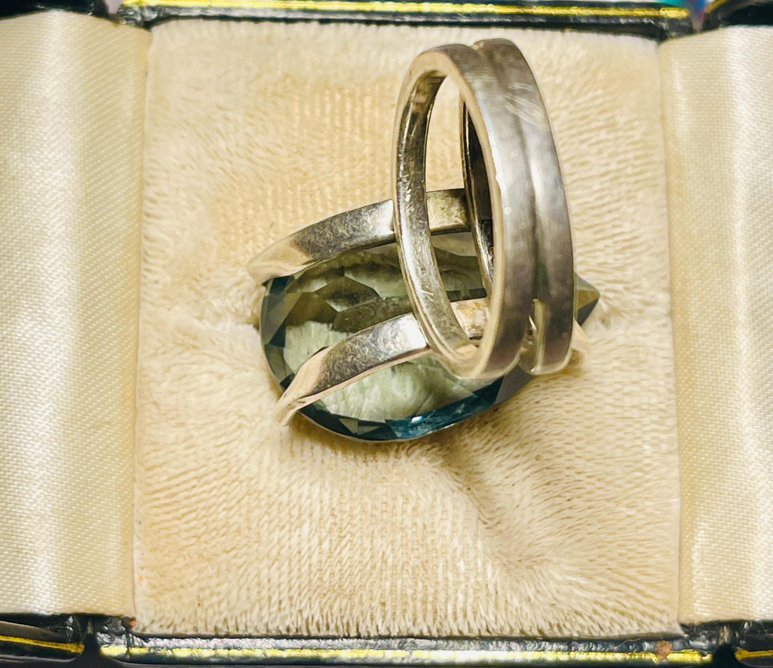 Smoky blue topaz ring: statement Sterling Silver ring, Size 9 - Image 8