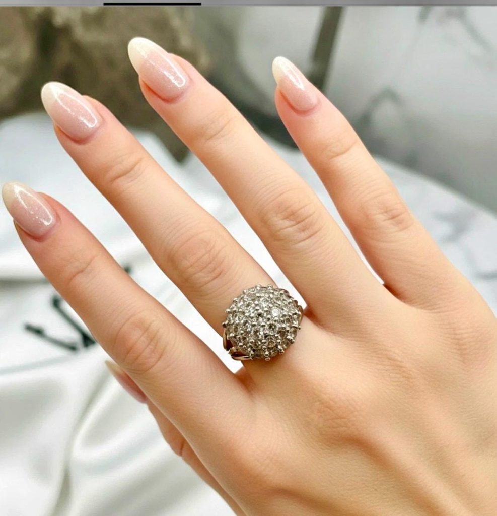 Sterling Silver topaz Dome Ring, Size 6 for her