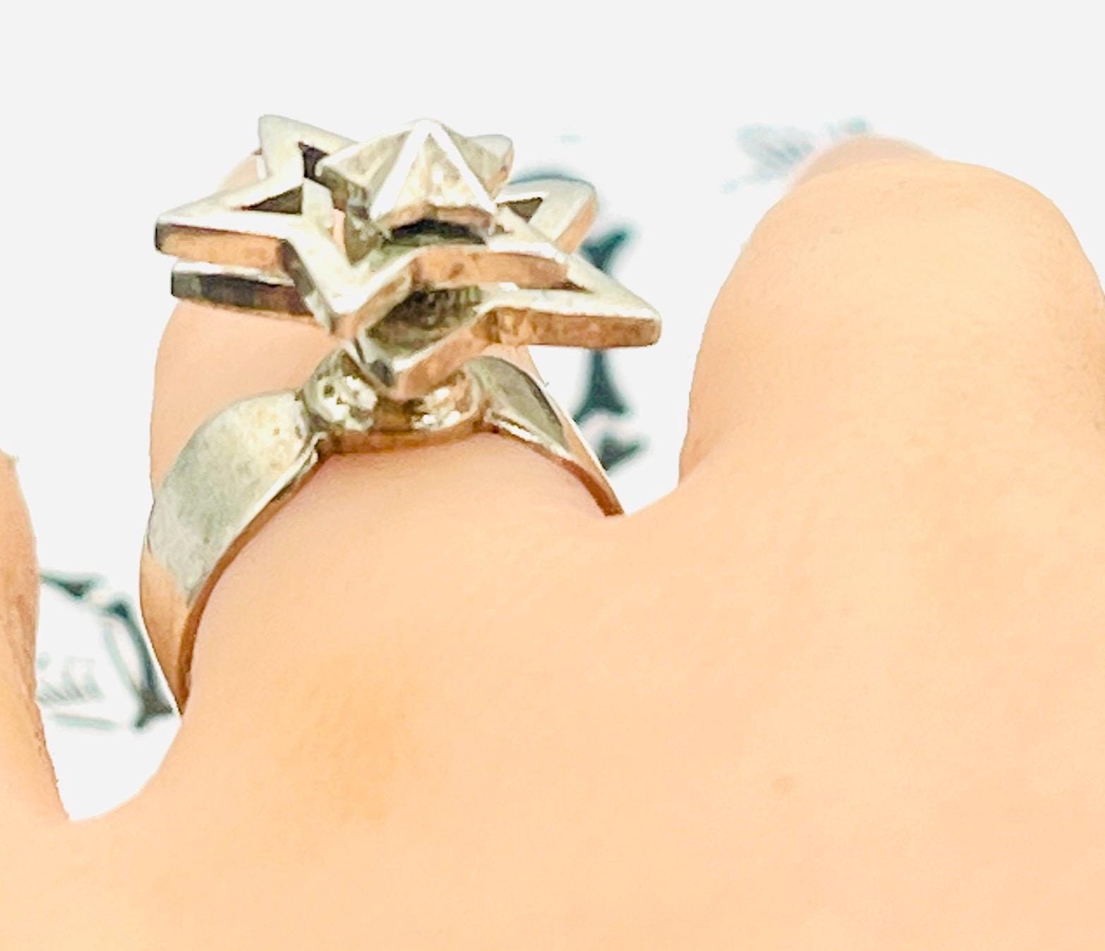 Unique spinning star Ring: Sterling Silver Band, Size 6 - Image 3