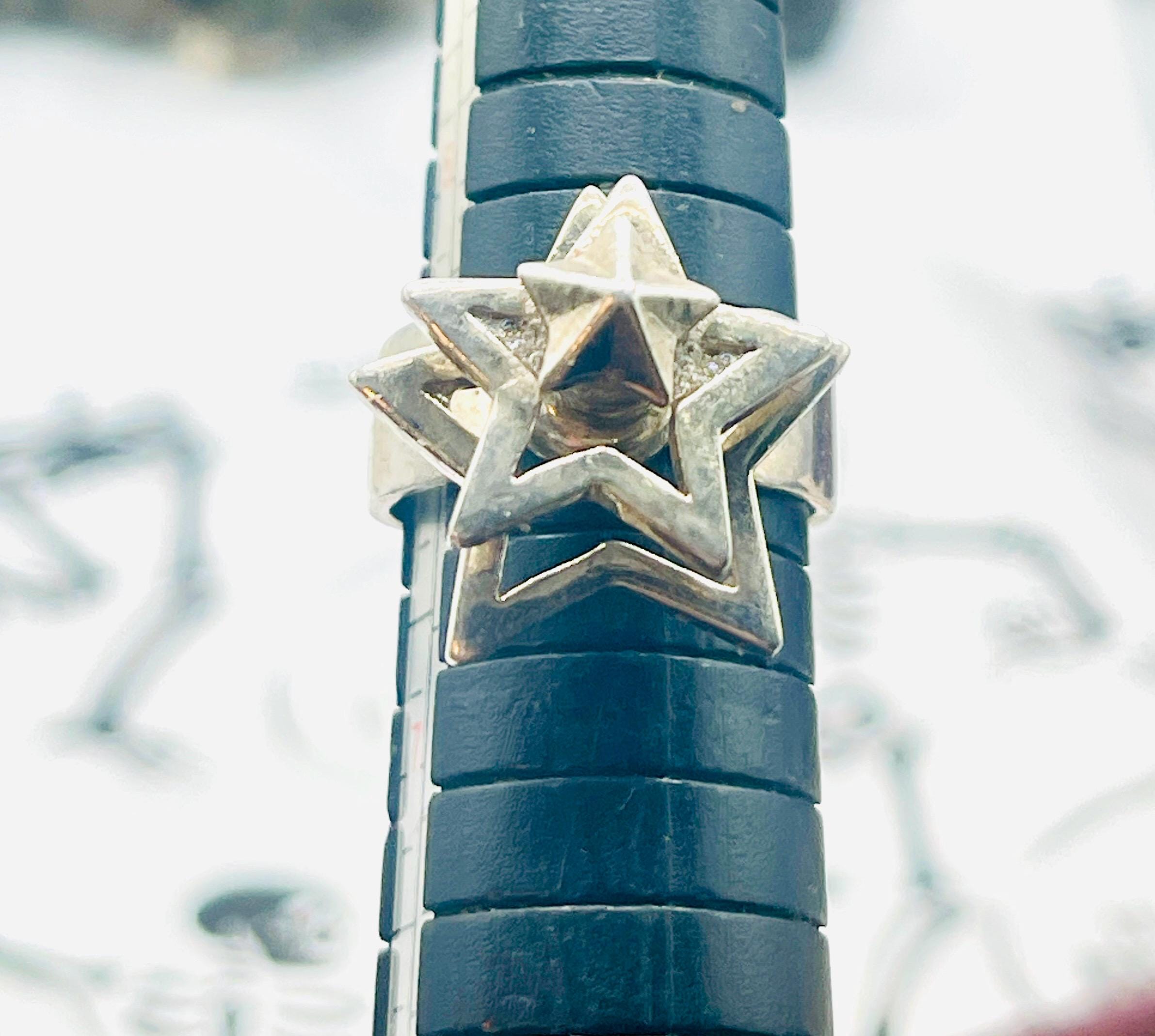 Unique spinning star Ring: Sterling Silver Band, Size 6 - Image 4