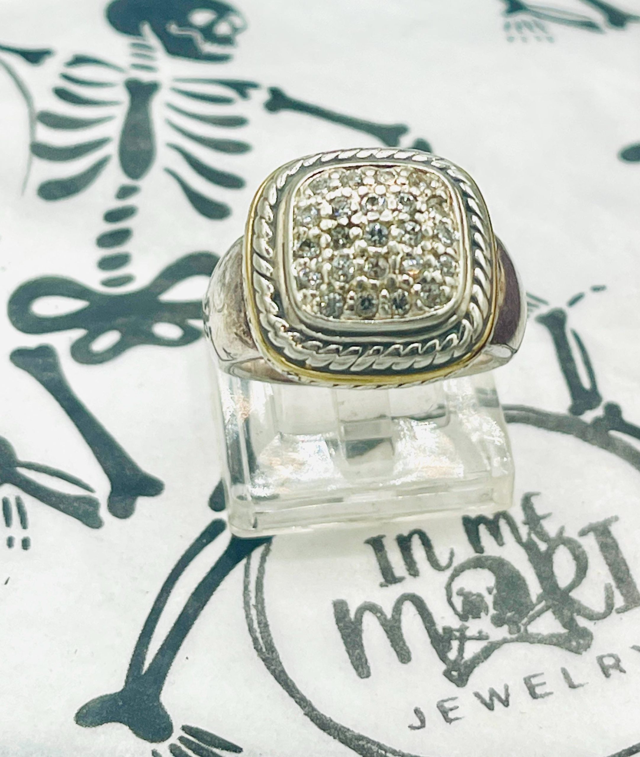 Diamond Ring: Sterling Silver, Size 8 - Image 6