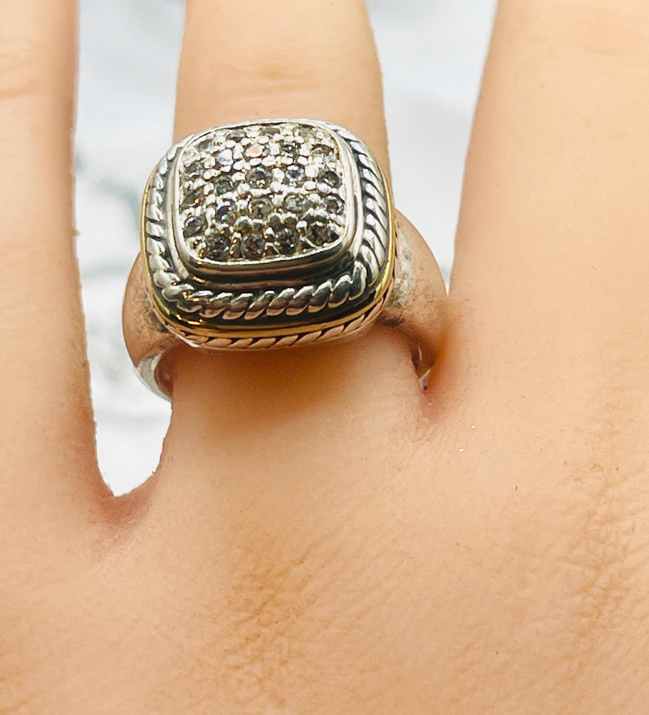 Diamond Ring: Sterling Silver, Size 8 - Image 8