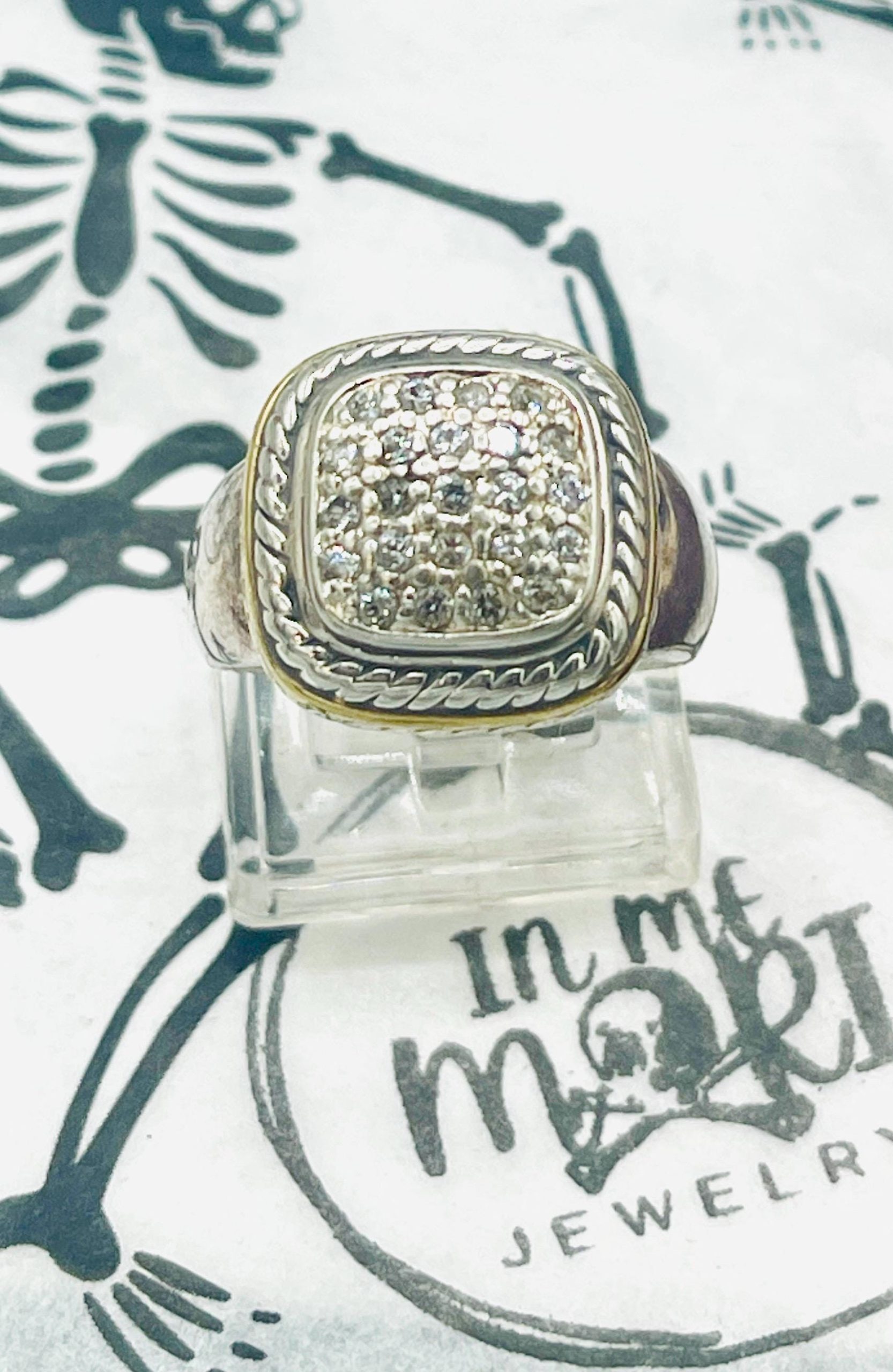 Diamond Ring: Sterling Silver, Size 8 - Image 9