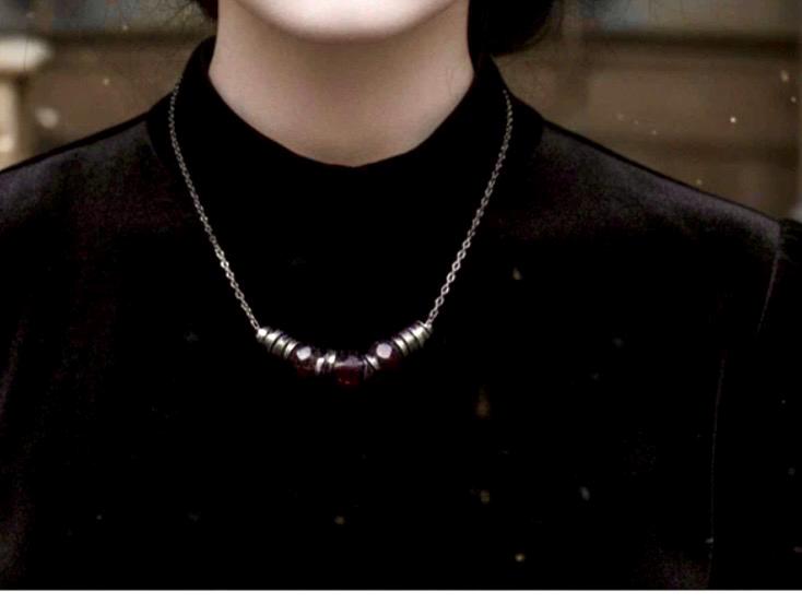unique Sterling Silver raw faceted gemstone Necklace - Art Nouveau Revival - Image 10