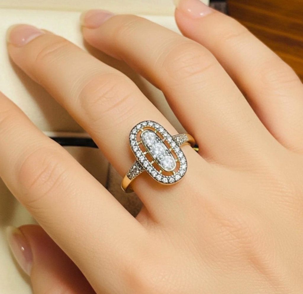 Antique Art Deco Style Ring: Edwardian 14kt yellow gold ring