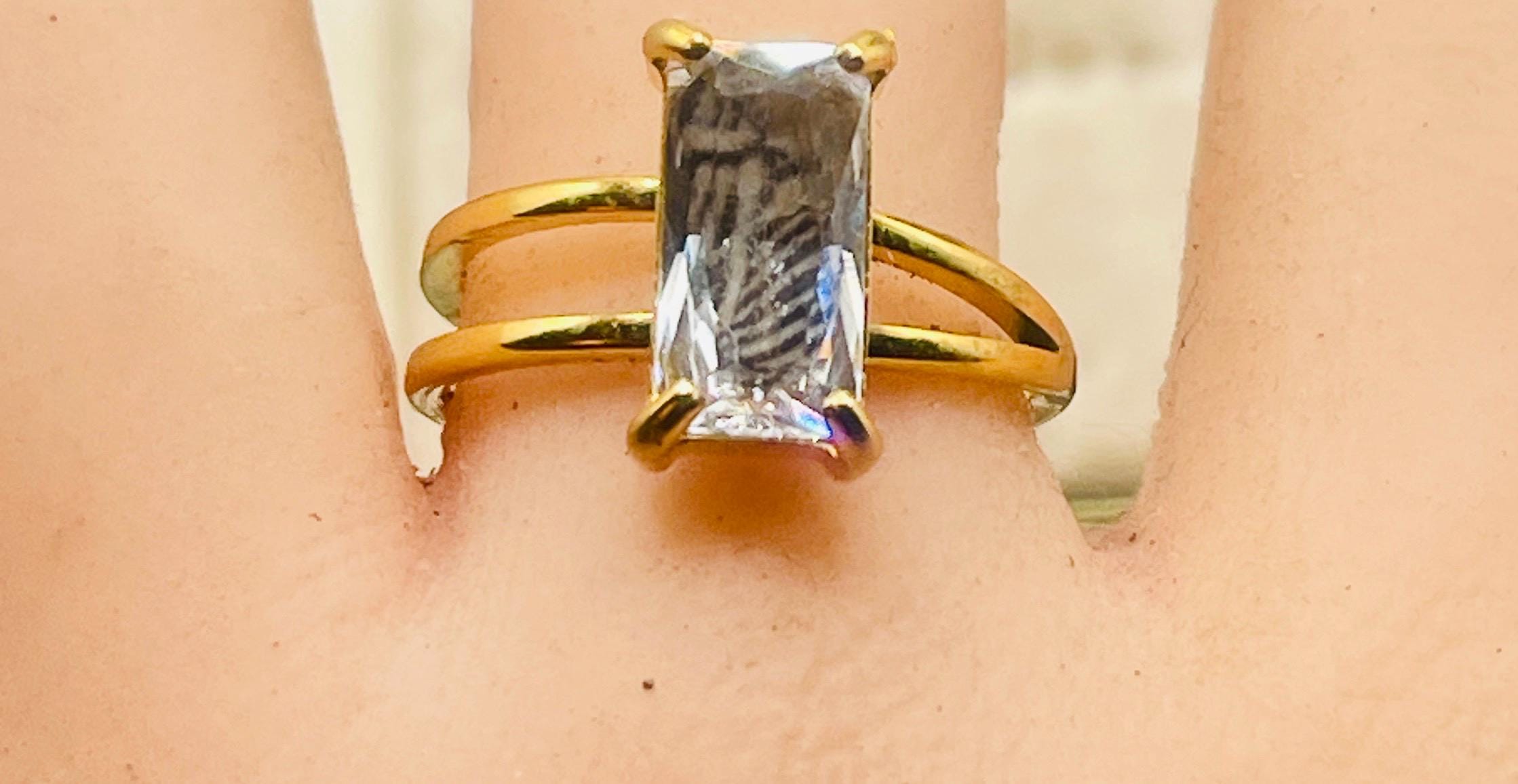 Gothic Memento Mori Skeleton Ring: 18k Gold Vermeil Quartz Ring - Image 6
