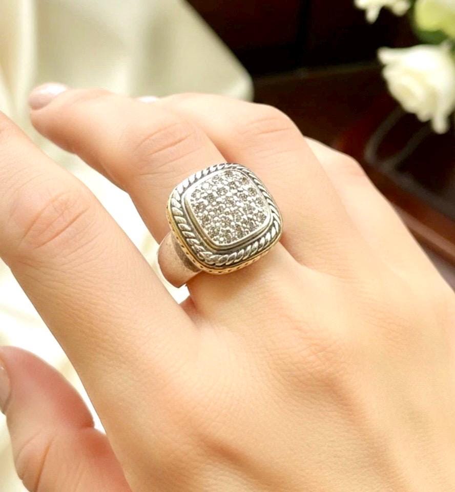 Diamond Ring: Sterling Silver, Size 8 - Image 3
