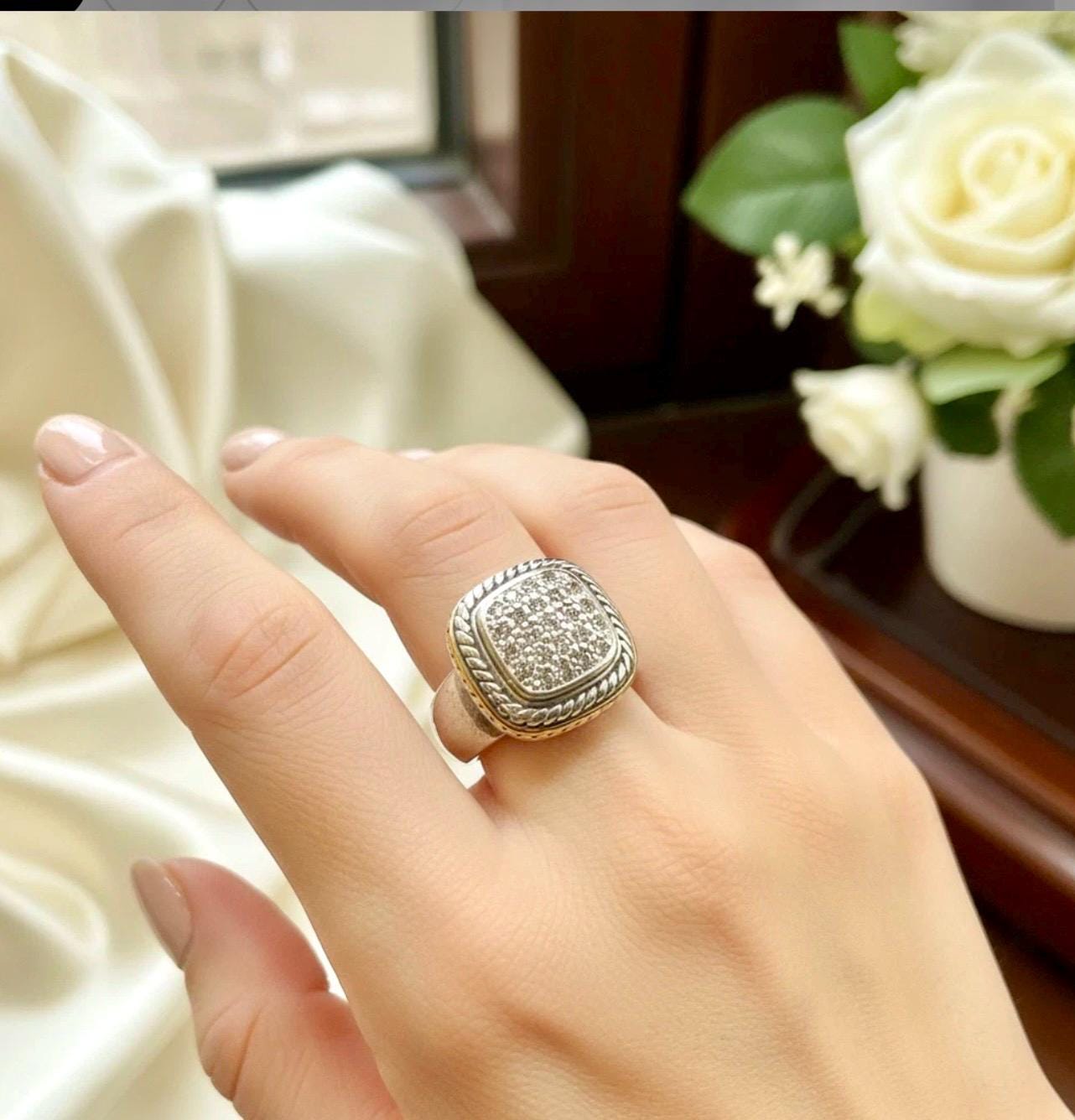 Diamond Ring: Sterling Silver, Size 8 - Image 4
