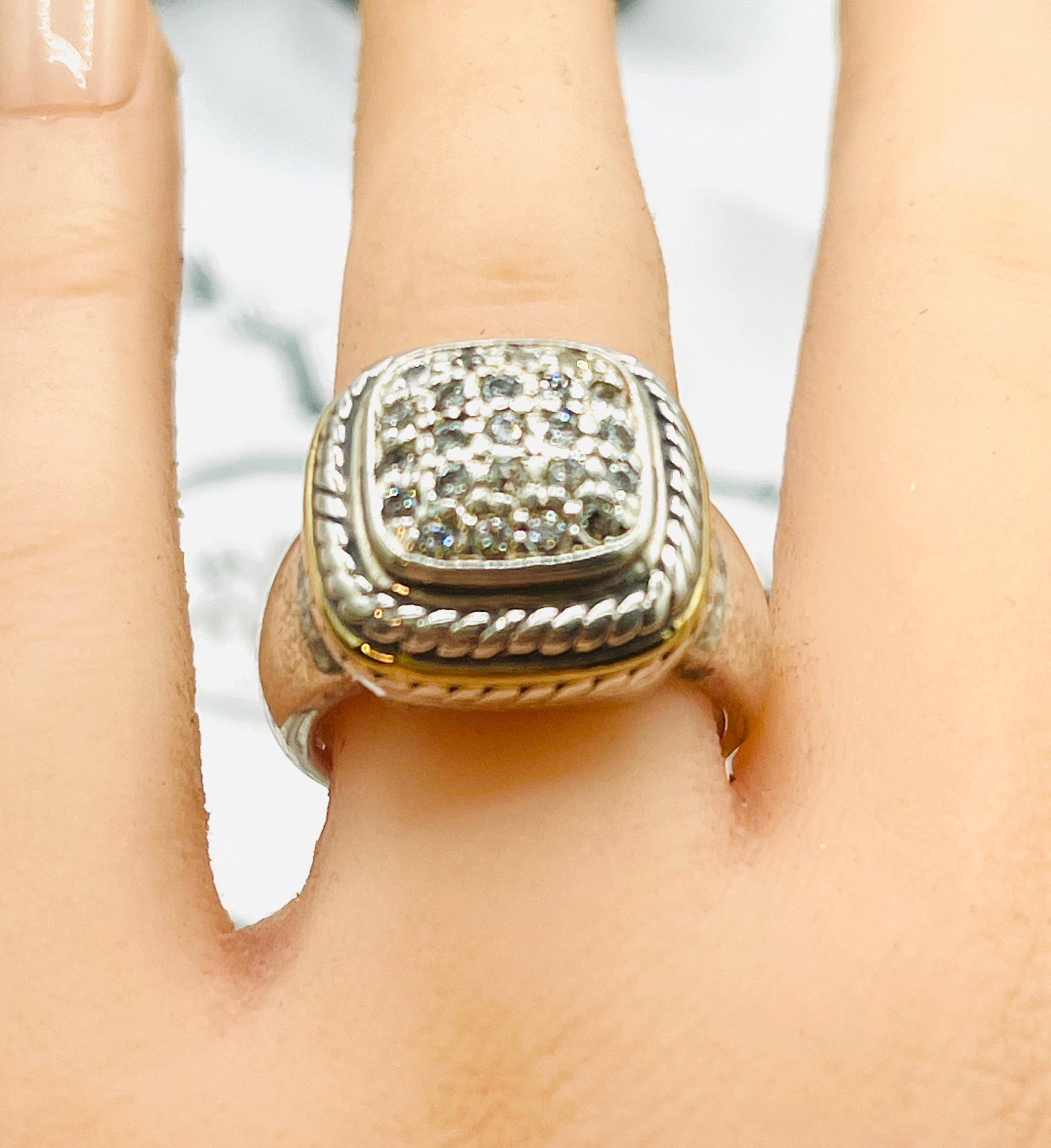 Diamond Ring: Sterling Silver, Size 8 - Image 7