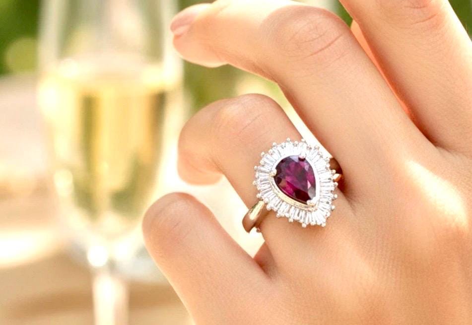 Natural white Diamonds Pink Sapphire Ring: Anniversary Ring, Size 7 - Image 10