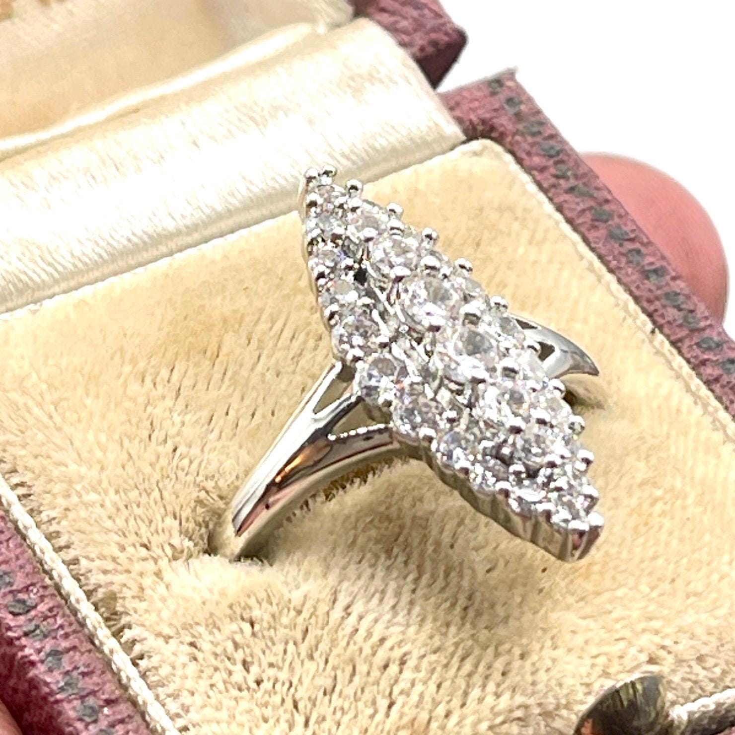 Vintage Gold or Silver Navette Ring - Image 10