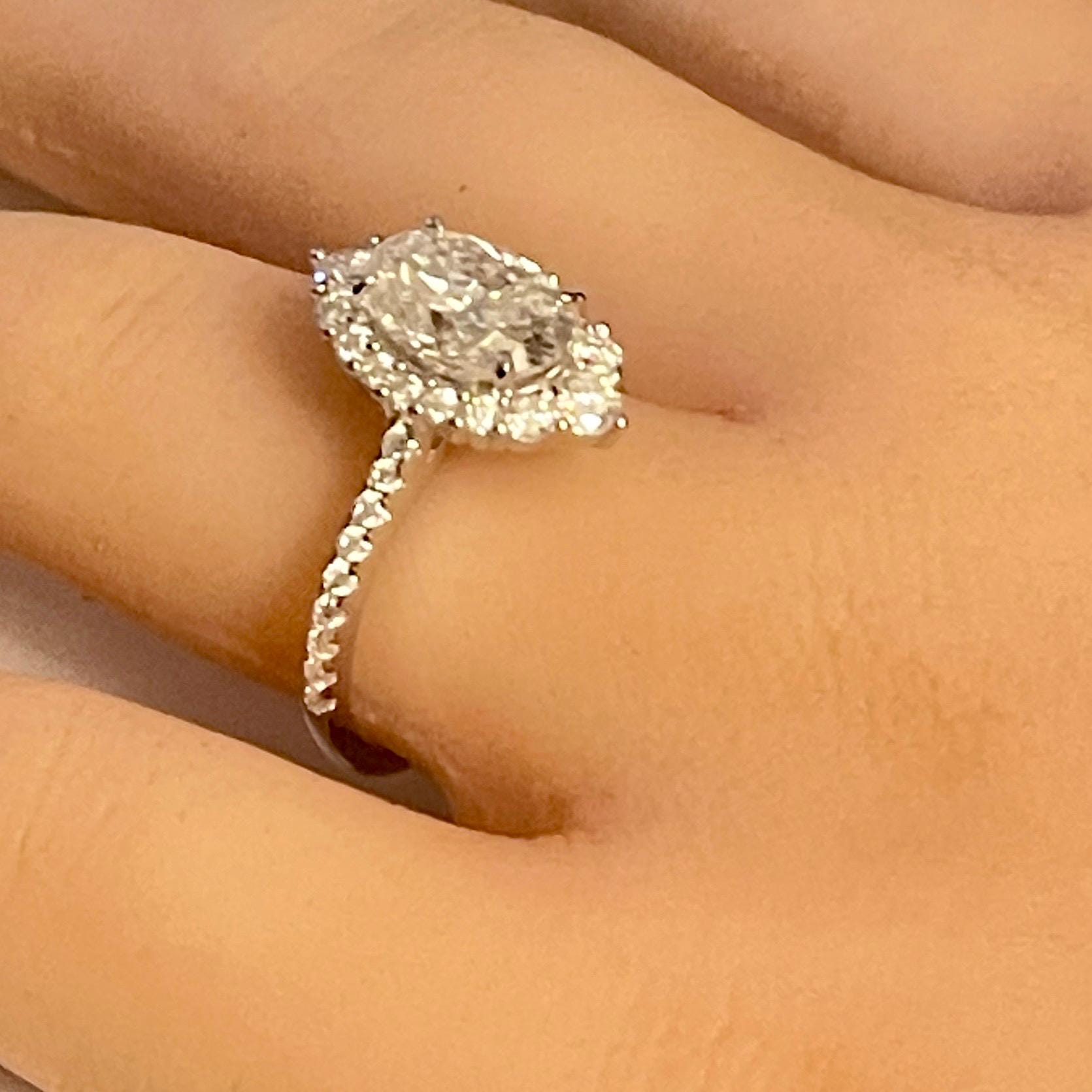 Vintage Engagement Ring size 8- Rhodium Real Moissanite Ring - Image 6
