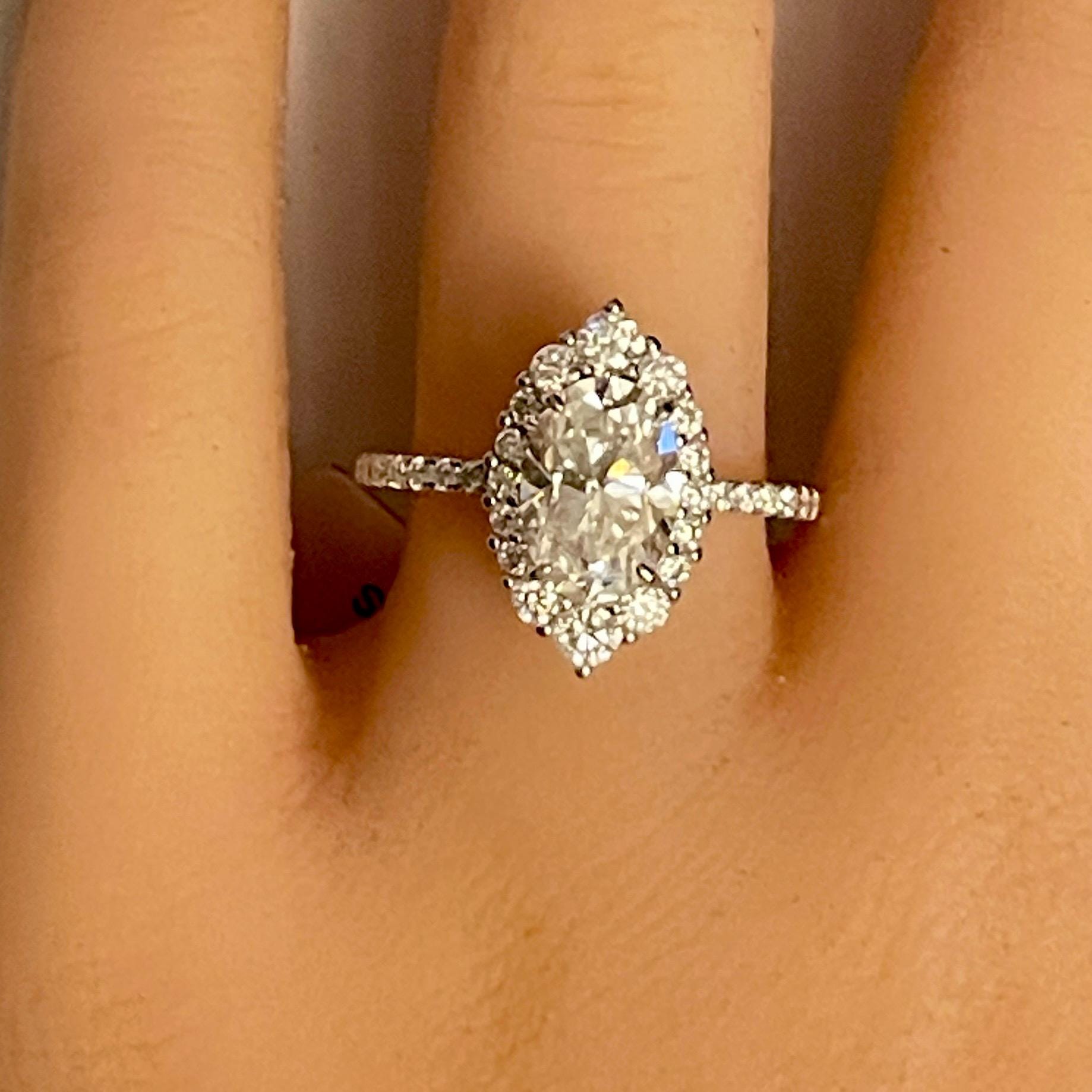 Vintage Engagement Ring size 8- Rhodium Real Moissanite Ring - Image 8