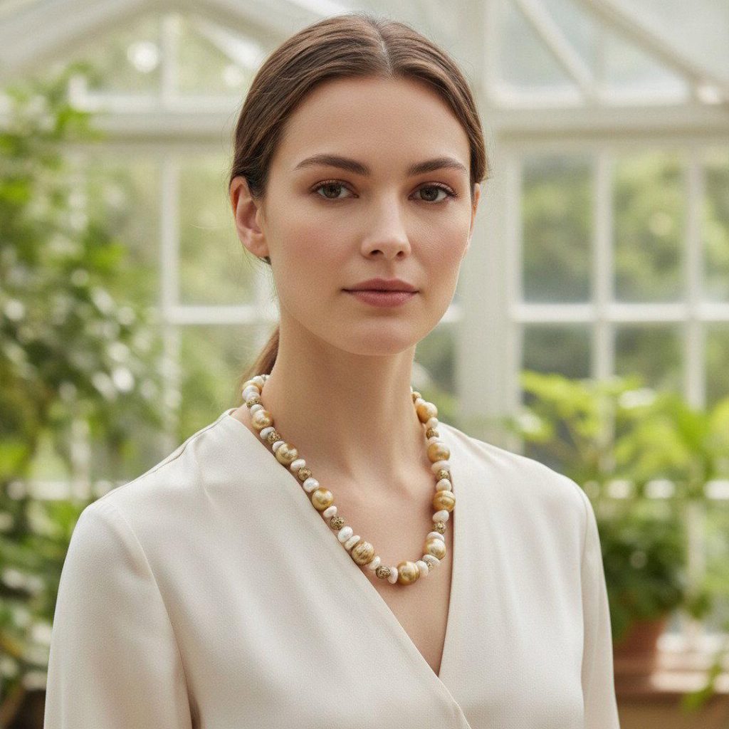 Vintage Cultured Pearl Necklace: 14K Gold Clasp, Hand-Knotted Silk