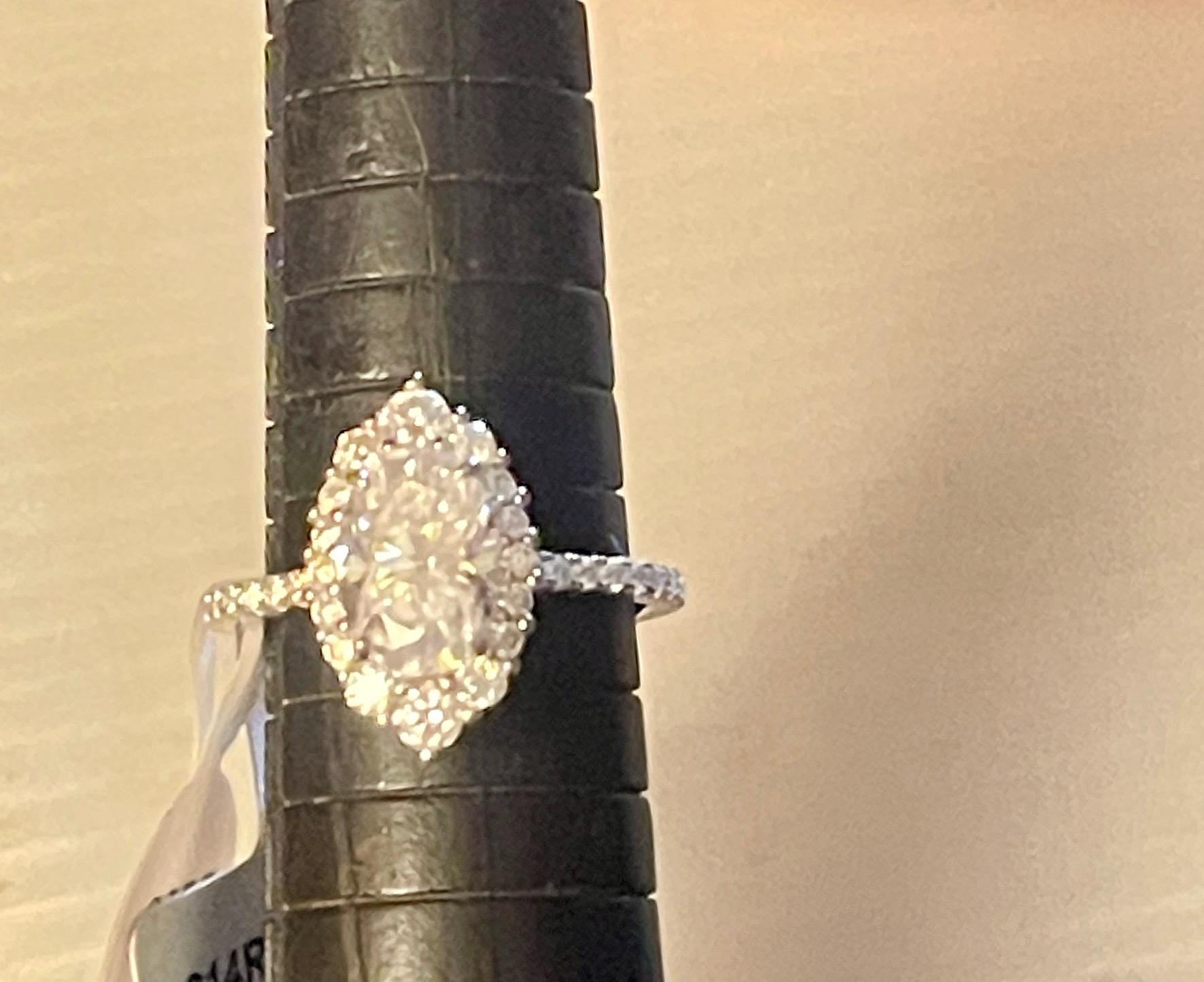 Vintage Engagement Ring size 8- Rhodium Real Moissanite Ring - Image 5