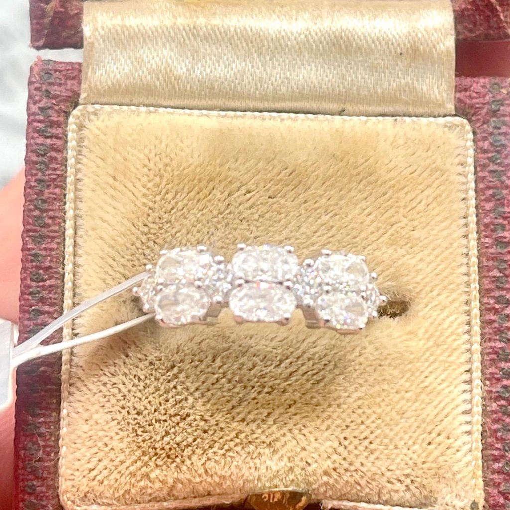 Engagement Ring-Two carats of white Moissanite vintage ring, Size 6