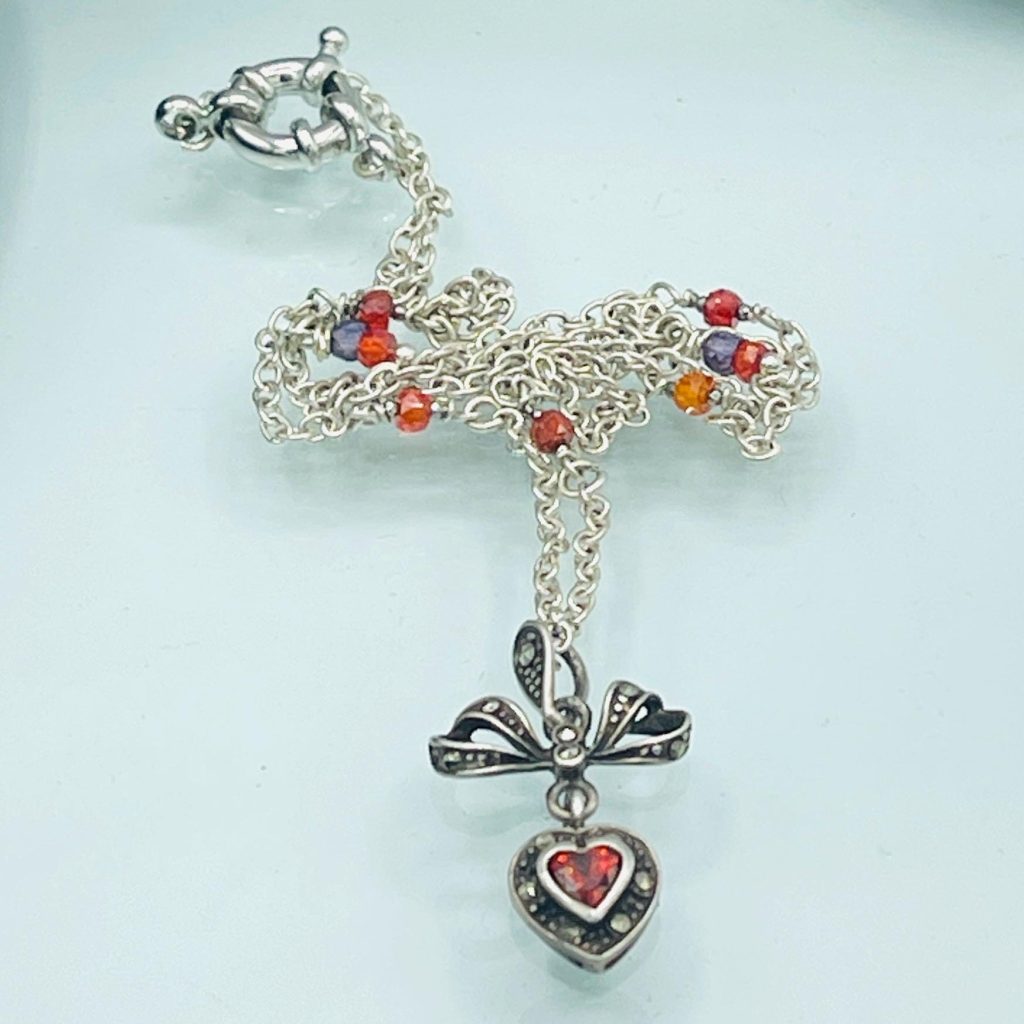 Belle Epoque Spinel gray diamond sterling silver necklace